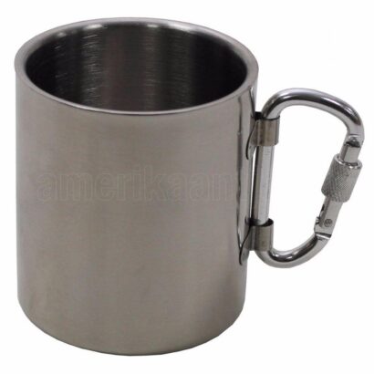 Beker , Roestvrij Staal, Karabijnhaken, Dubbelwandige, 300 Ml