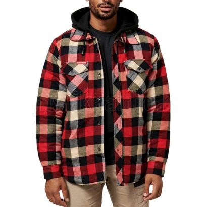 Hard Yakka Men's Quilted Shacket - Red